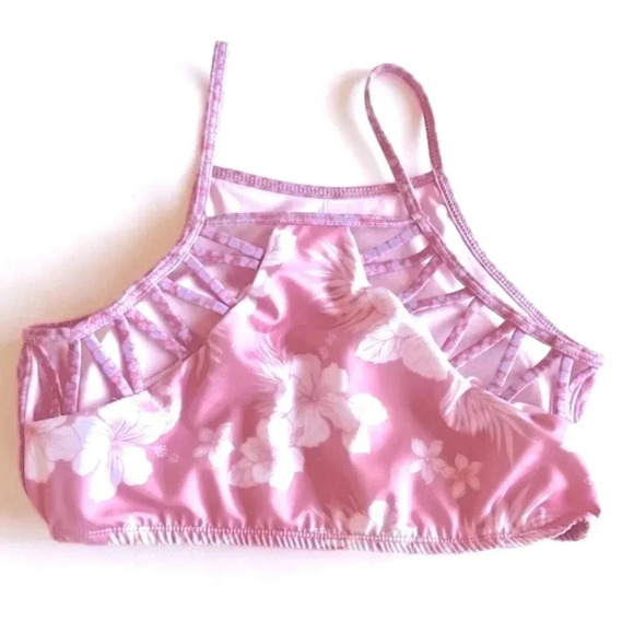 Heart and Harmony Pink Hibiscus Swim Top Girl’s Large 12/14 - Picture 4 of 7